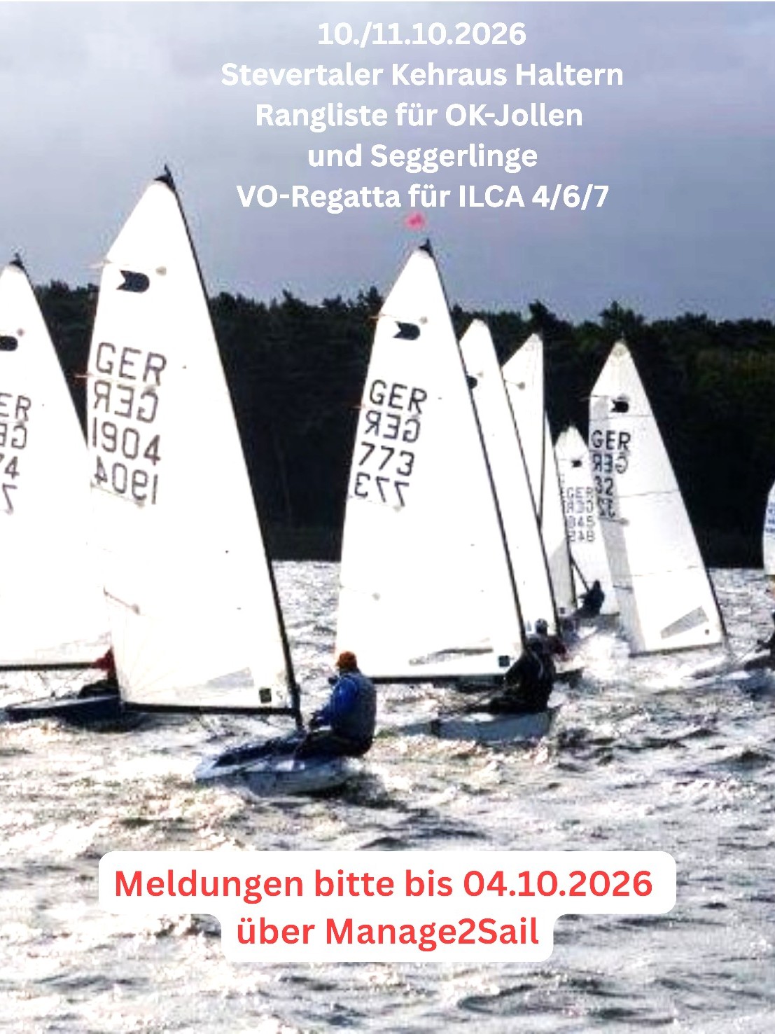 Die traditionelle Kehraus Regatta Haltern startet wie gewohnt am zweiten Wochenende im Oktober. 
Meldungen bitte über Manage2Sail.
Wir freuen uns auf Euch!
#segeln #haltern #regatta #stevertal #halternersee